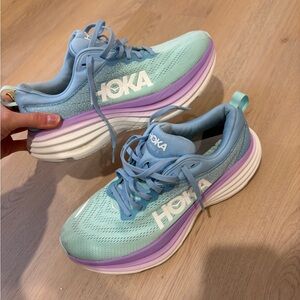 HOKA Blue and Purple Running Shoes